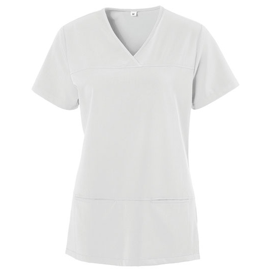 Tunika damska slim z dekoltem w szpic EX280 - White