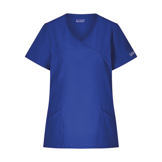 Tunika damska slim z dekoltem w serek EX702 - Royal Blue