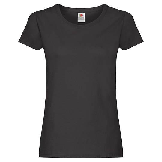 T-shirt Damski Slim Bawelniany F111 - Black