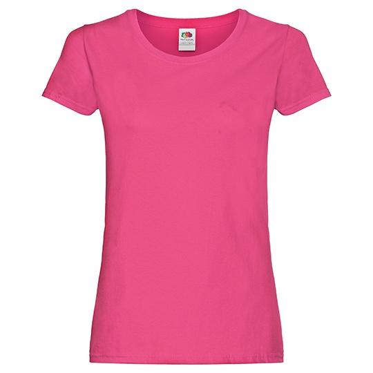 T-shirt Damski Slim Bawelniany F111 - Fuchsia