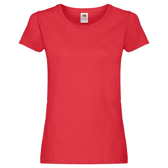 T-shirt Damski Slim Bawelniany F111 - Red