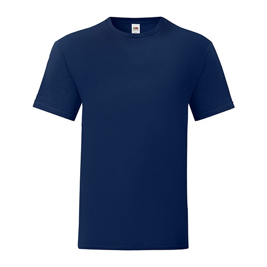 T-shirt slim z bawełny czesanej F130 - Navy