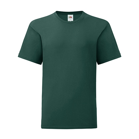 T-shirt dziecięcy slim F130K - Forest Green