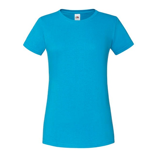 T-shirt Damski Slim Bawelniany F131 - Azure Blue