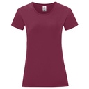 T-shirt Damski Slim Bawełniany F131 - Burgundy
