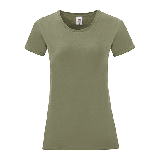 T-shirt Damski Slim Bawelniany F131 - Classic Olive