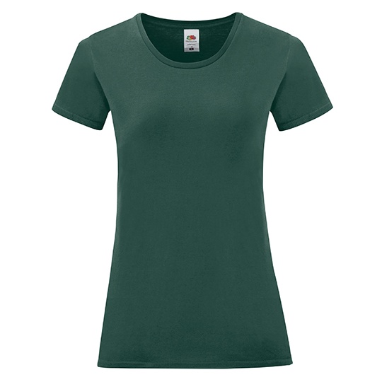 T-shirt Damski Slim Bawelniany F131 - Forest Green
