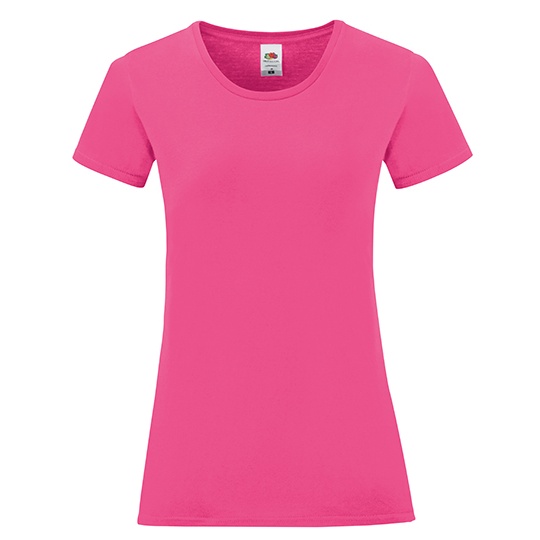 T-shirt Damski Slim Bawelniany F131 - Fuchsia