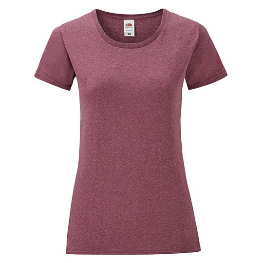 T-shirt Damski Slim Bawelniany F131 - Heather Burgundy