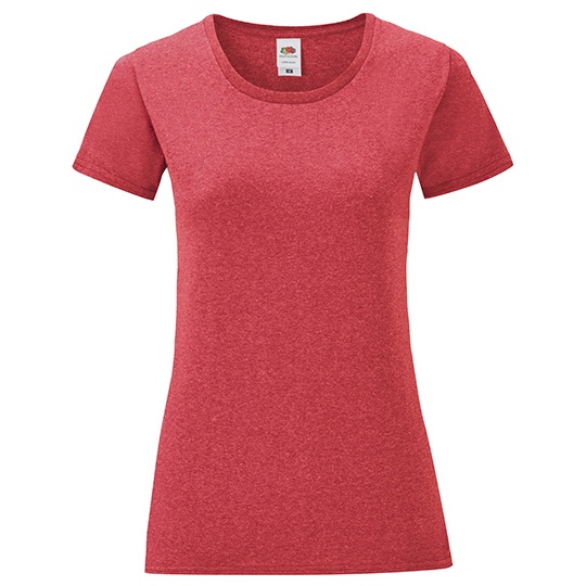 T-shirt Damski Slim Bawelniany F131 - Heather Red