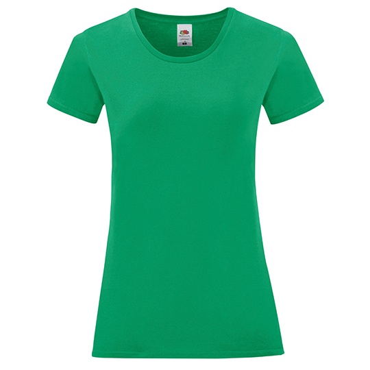 T-shirt Damski Slim Bawelniany F131 - Kelly Green