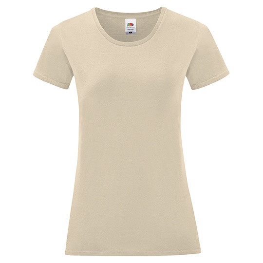 T-shirt Damski Slim Bawelniany F131 - Natural