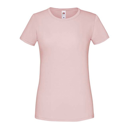 T-shirt Damski Slim Bawelniany F131 - Powder Rose