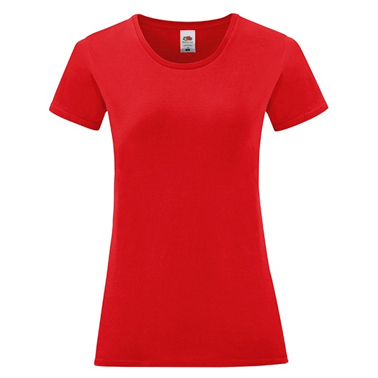 T-shirt Damski Slim Bawelniany F131 - Red