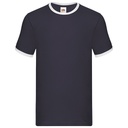 Koszulka Męska Klasyczna Bawełniana Ringer F159 - Navy & White