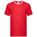 Koszulka Męska Klasyczna Bawełniana Ringer F159 - Red & White