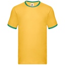 Koszulka Męska Klasyczna Bawełniana Ringer F159 - Sunflower & Kelly Green