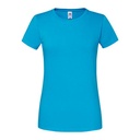 T-shirt Damski Slim Bawełniany F186 - Azure Blue