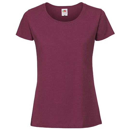 T-shirt Damski Slim Bawelniany F186 - Burgundy