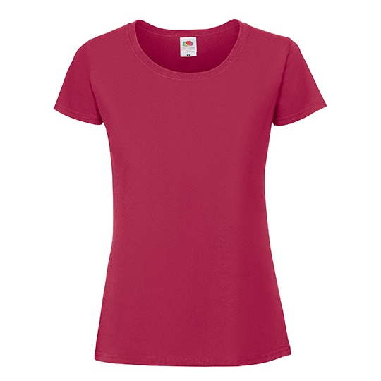 T-shirt Damski Slim Bawelniany F186 - Cranberry