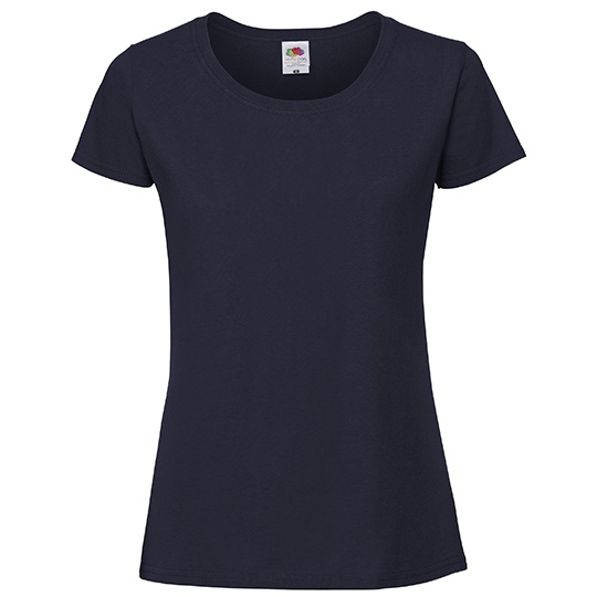 T-shirt Damski Slim Bawelniany F186 - Deep Navy