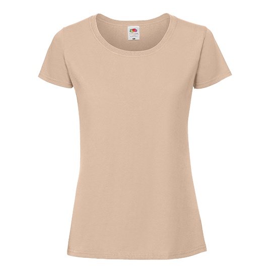 T-shirt Damski Slim Bawelniany F186 - Desert Sand