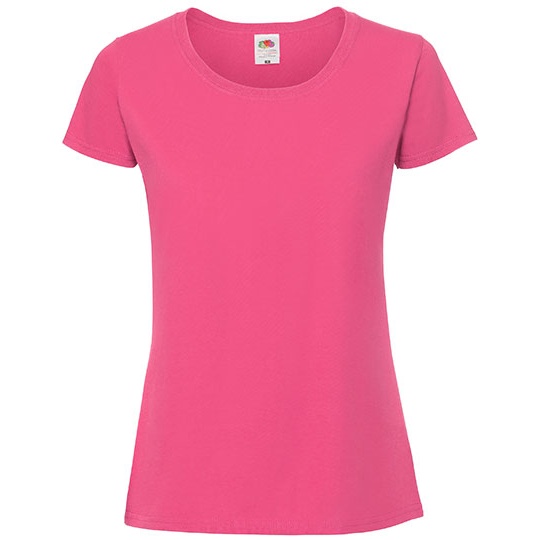 T-shirt Damski Slim Bawelniany F186 - Fuchsia