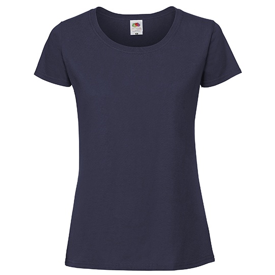 T-shirt Damski Slim Bawelniany F186 - Navy