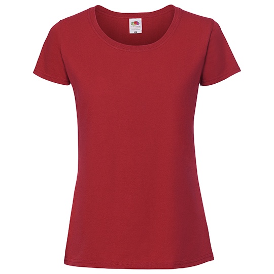 T-shirt Damski Slim Bawelniany F186 - Red