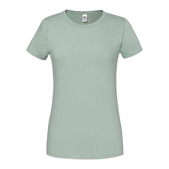 T-shirt Damski Slim Bawelniany F186 - Sage