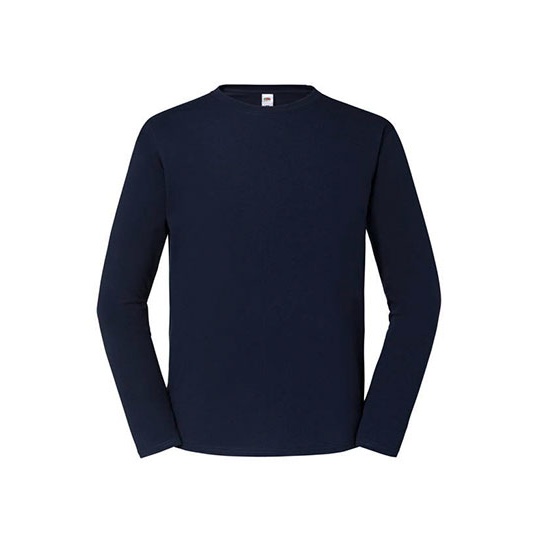 T-shirt męski z długim rękawem 100% bawełna F195 - Deep Navy