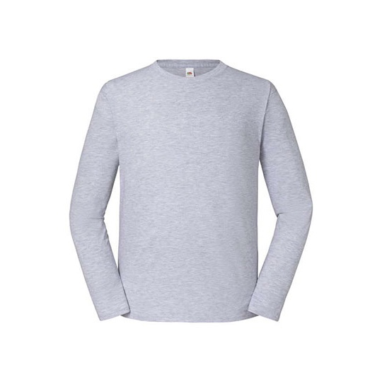 T-shirt Meski Klasyczny Bawelniany Dlugi Rekaw F195 - Heather Grey