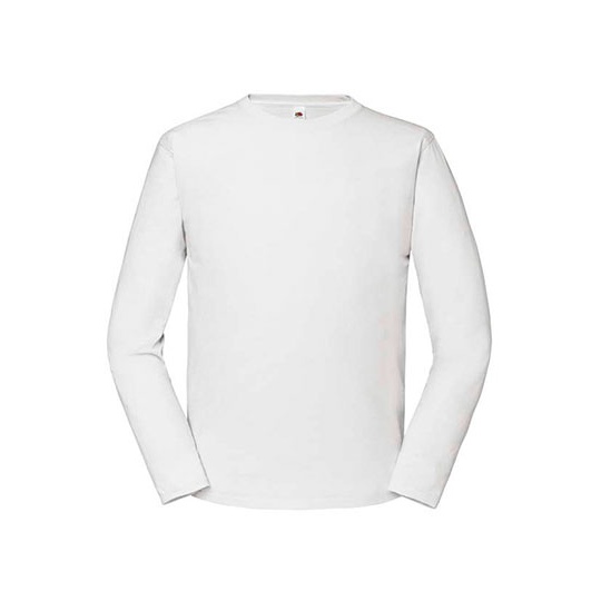 T-shirt Męski Klasyczny Bawełniany Długi Rękaw F195 - White