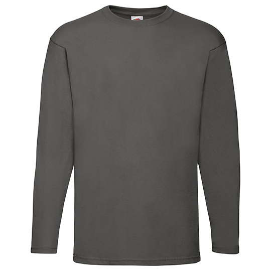 Koszulka Meska Klasyczna Bawelniana Dlugi Rekaw F240 - Light Graphite (Solid)