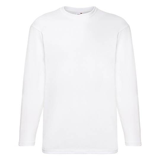 Koszulka Meska Klasyczna Bawelniana Dlugi Rekaw F240 - White