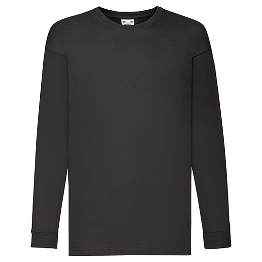 T-shirt Dziecięcy Klasyczny Długi Rękaw F240K - Black