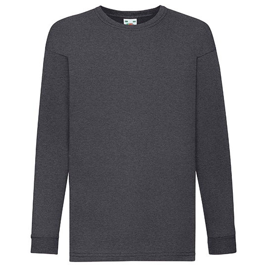 T-shirt Dzieciecy Klasyczny Dlugi Rekaw F240K - Dark Grey Heather