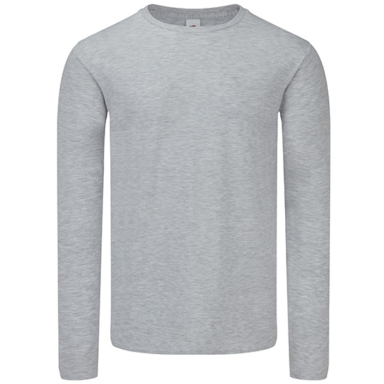 Koszulka Długi Rękaw Klasyczna Czesana Bawełna F244 - Heather Grey