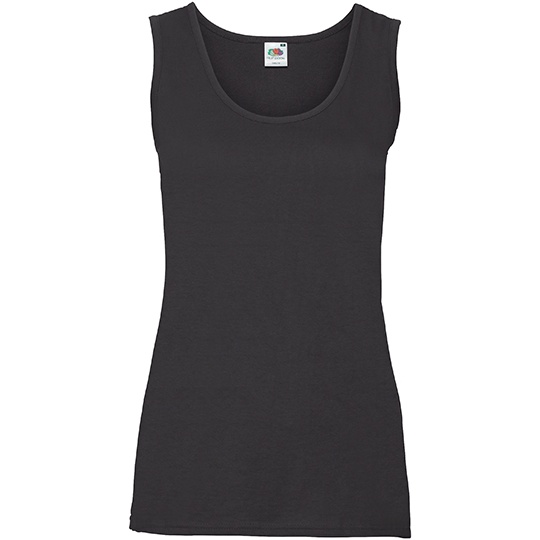 Damska Koszulka Bez Rekawow Slim Bawelniana F262 - Black