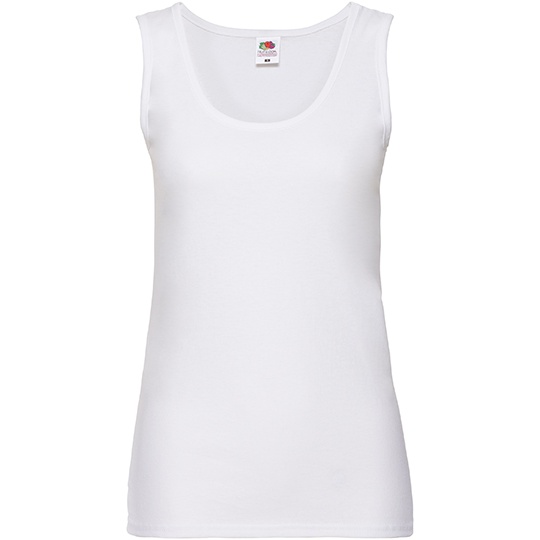 Damska Koszulka Bez Rekawow Slim Bawelniana F262 - White