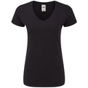 Koszulka Damska Slim Bawełniana Dekolt V F274 - Black