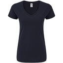 Koszulka Damska Slim Bawełniana Dekolt V F274 - Deep Navy
