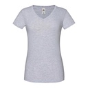 Koszulka Damska Slim Bawełniana Dekolt V F274 - Heather Grey