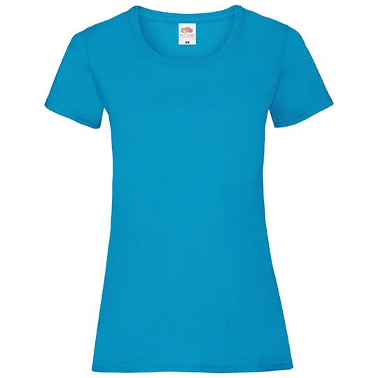 Damska koszulka slim F288N - Azure Blue