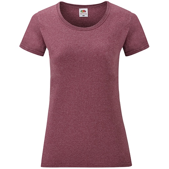 Koszulka Damska Slim Bawelniana F288N - Heather Burgundy