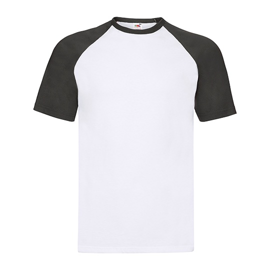 Koszulka Baseballowa Bawelniana F295 - White & Black