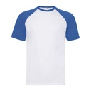 Koszulka Baseballowa Bawelniana F295 - White & Royal Blue