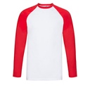 T-shirt Męski Raglanowy Bawełniany F296 - White & Red