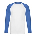 T-shirt Męski Raglanowy Bawełniany F296 - White & Royal Blue