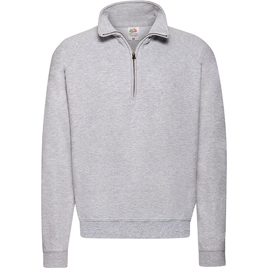 Bluza klasyczna z zamkiem i stójką F382N - Heather Grey